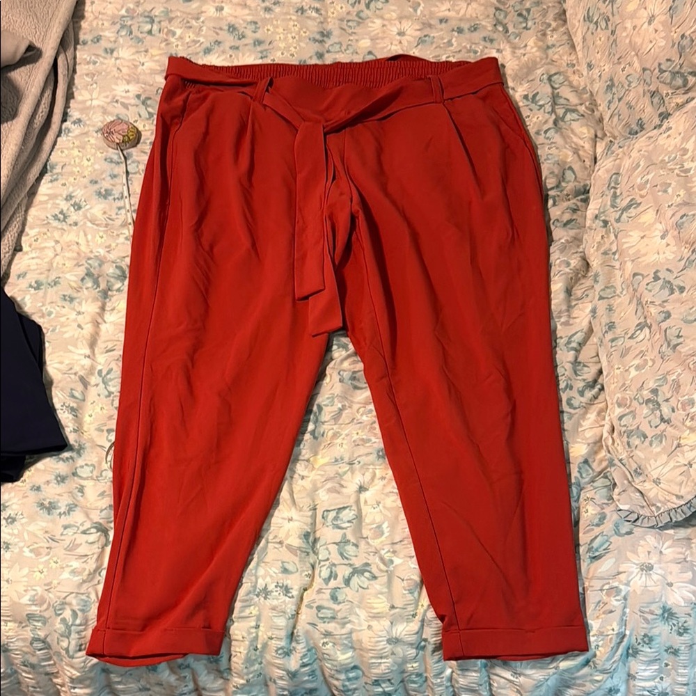 Torrid Red-Orange Tie-Waist Pants